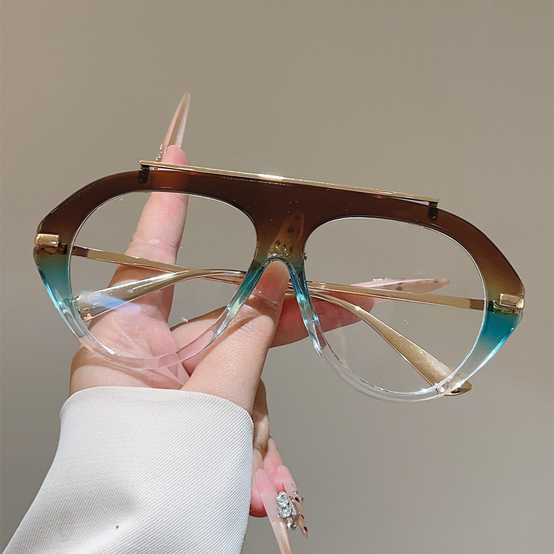 Men'S Fashion Glasses 2026 - KAMMPT 特大パイロットメガネ男性 2026 新ファッションブルーライト遮断光学フレーム女性トレンディなブランドデザイン装飾眼鏡