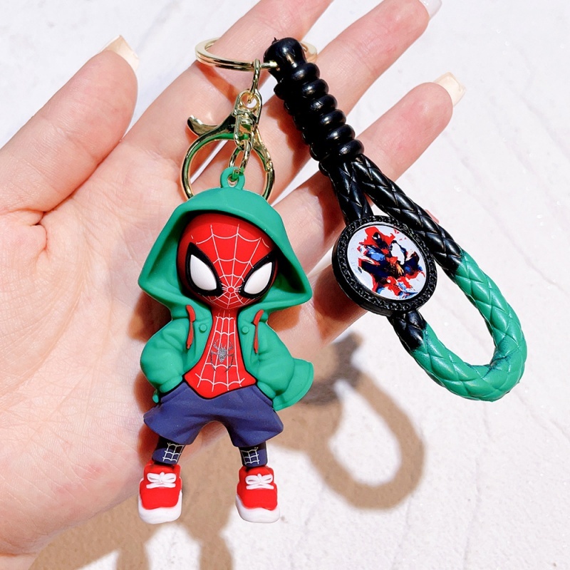 Men Fashion Key - 漫画スパイダーマンシリコンキーホルダー マーベルスーパーヒーローバッグペンダントギフト、キーホルダーギフトとしても使用可能