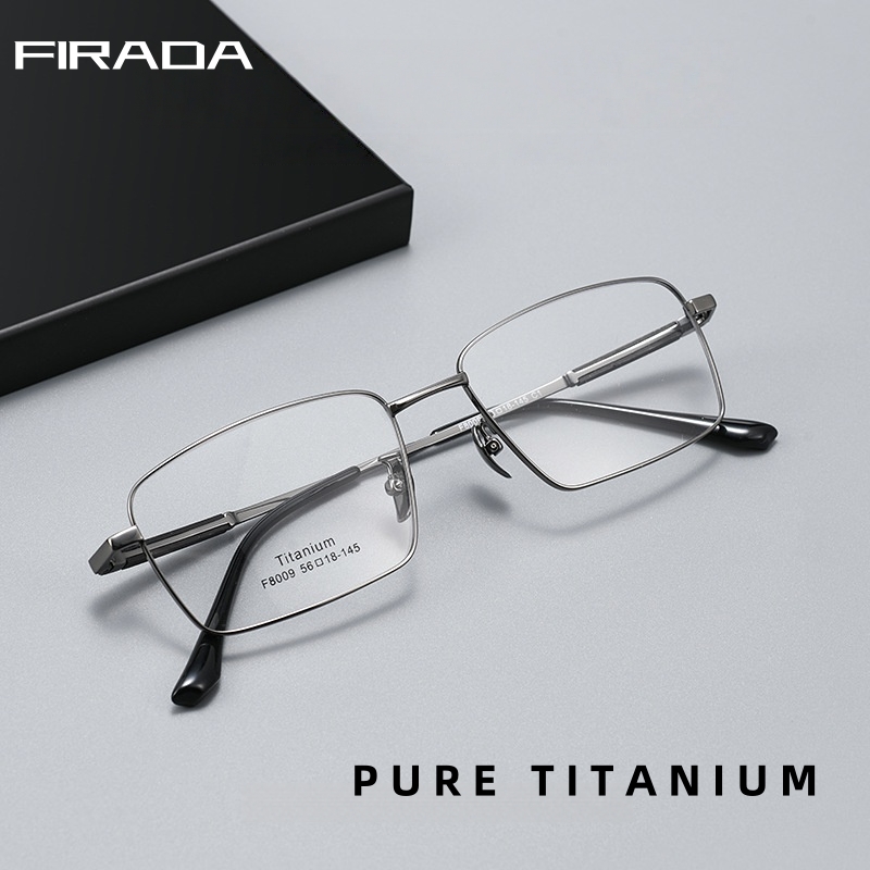 Men'S Fashion Glasses 2026 - FIRADA 2026 ファッショナブルで快適なアイウェア レトロ純チタン製メガネ 高級スクエアビジネスメガネフレーム メンズ用