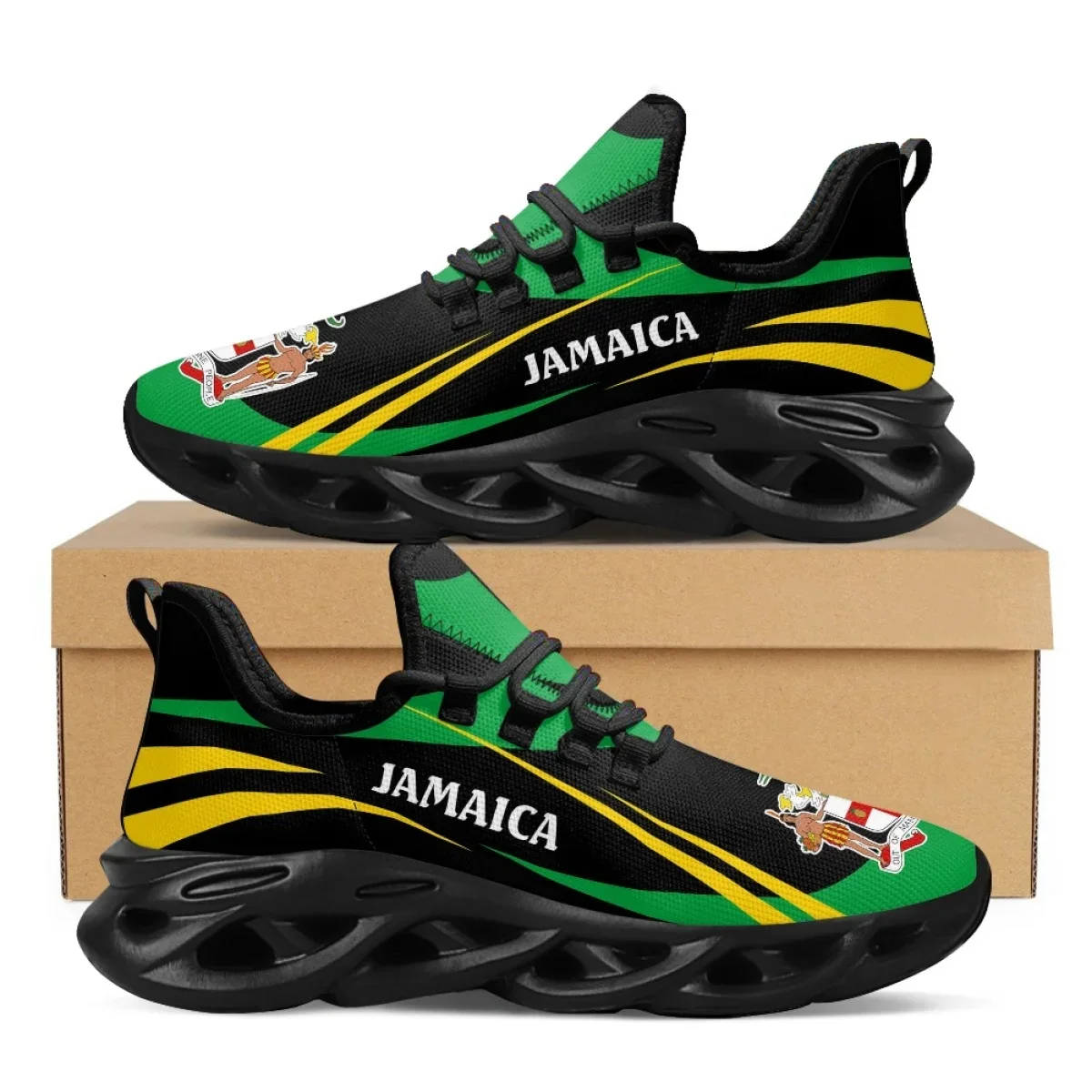 Mens Fashion Trainers - ジャマイカ国旗プリントシューズメンズスニーカー 2022 ブレードランニングシューズ通気性男性靴トレーナーファッション男性カジュアルシューズ男性用