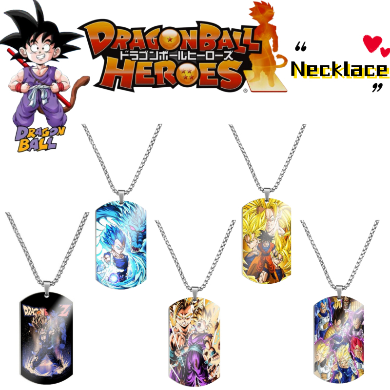 Men'S Fashion Necklaces - ドラゴンボール 孫悟飯 魔人ブウ ファッションメタルネックレス 男女兼用 高級カラープリントステンレスビーズチェーン