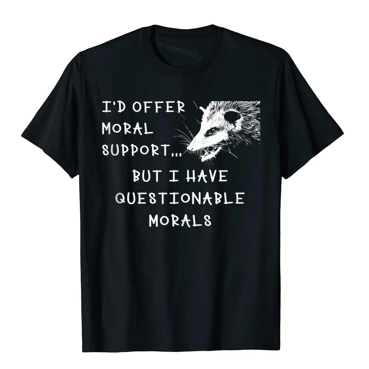 Men'S Fashion Questions - オポッサムミーム疑わしい道徳観グラフィックプリント Tシャツラウンドネックトップス Tシャツ女性用半袖ラウンドネックカジュアル服