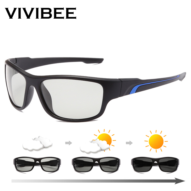 Men'S Fashion Glasses 2026 - VIVIBEE 2026 フォトクロミック男性サイクリングサングラススポーツ変色偏光屋外ゴーグルバイク女性サイクリングメガネ