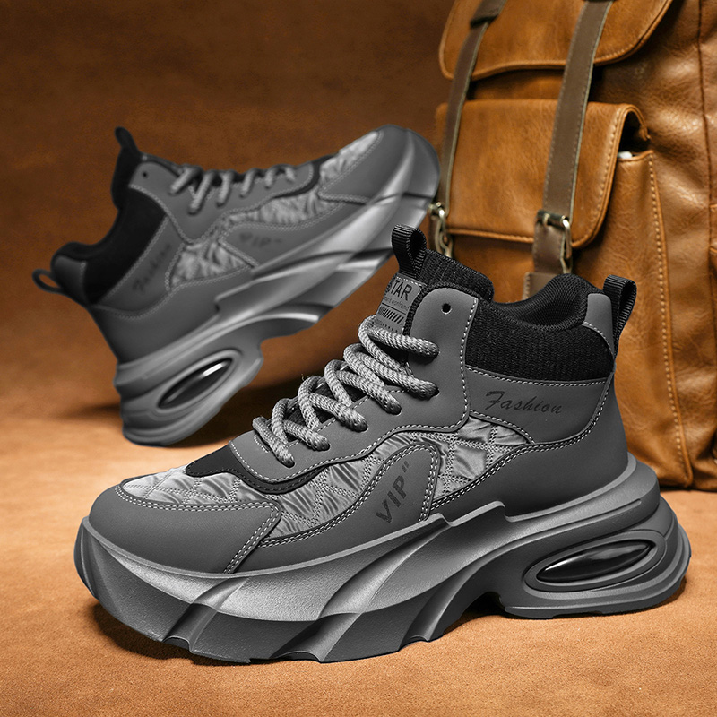 Mens Fashion Trainers - 2026年新作メンズハイカットシューズ 四季対応快適メンズプラットフォームスニーカー ファッションカジュアルシューズ スポーツトレーナー テニスシューズ