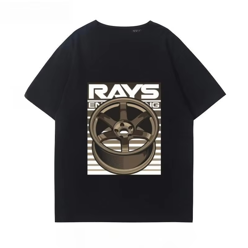 日本の車の改造リムホイールハブ改造車用半袖Tシャツ、男女兼用 - Men'S Fashion Hub のレビューと価格