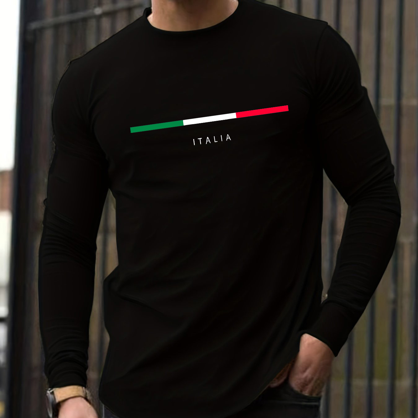 100% 純綿メンズ長袖ラウンドネックルーズイタリア柄プリン - Men'S Fashion Trends 2025 のレビューと価格