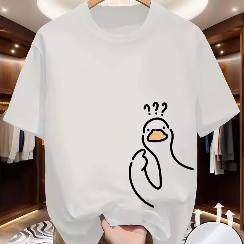 クエスチョンマークダックプリント Tシャツ女性男性夏カジュア - Men'S Fashion Questions のレビューと価格