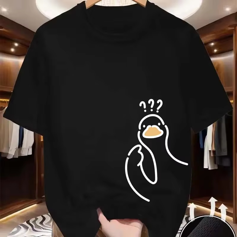 クエスチョンマークダックプリント Tシャツ女性男性夏カジュア - Men'S Fashion Questions のレビューと価格