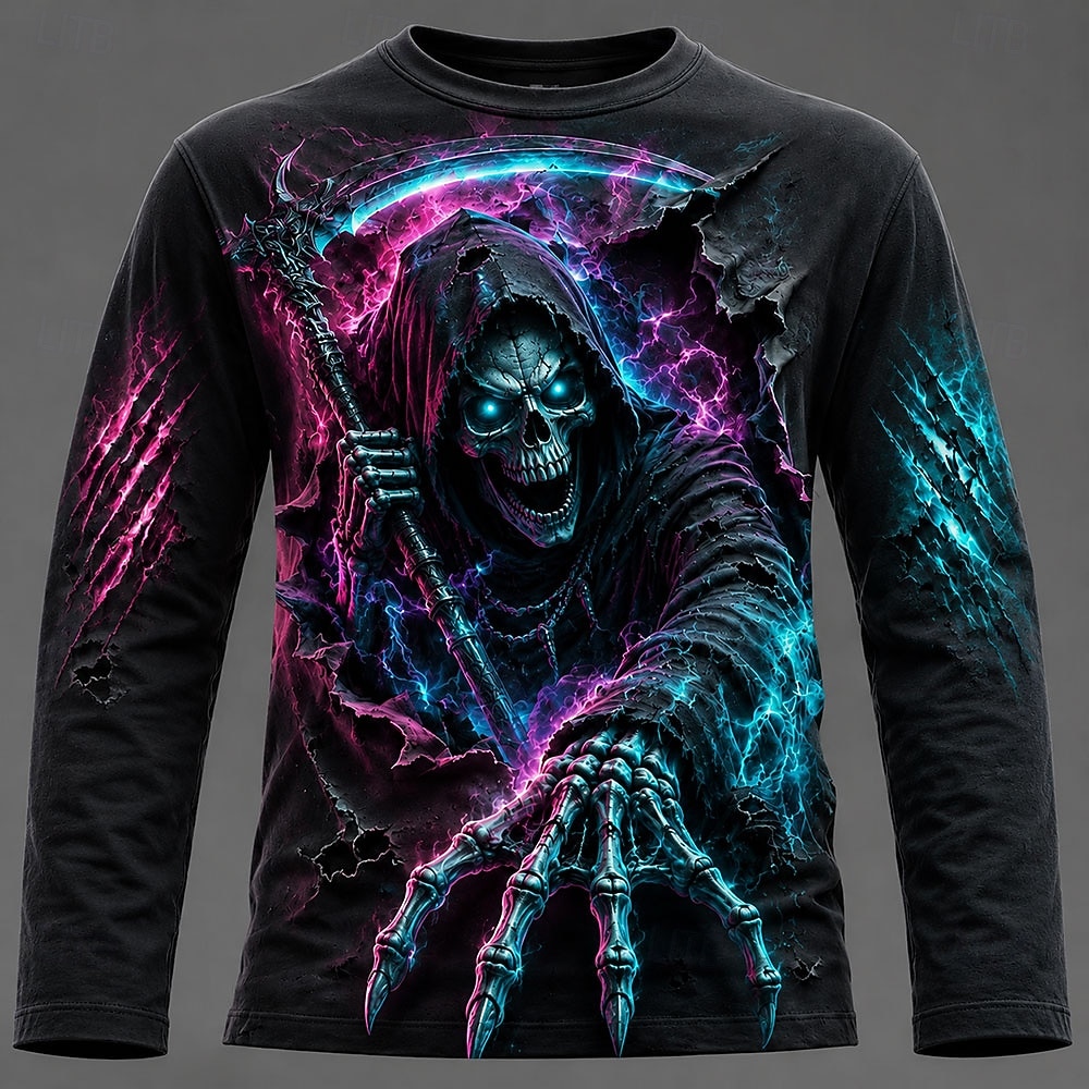 ハロウィン男性 3D グラフィックプリント長袖 Tシャツゴシ - Men'S Fashion Trends 2025 のレビューと価格