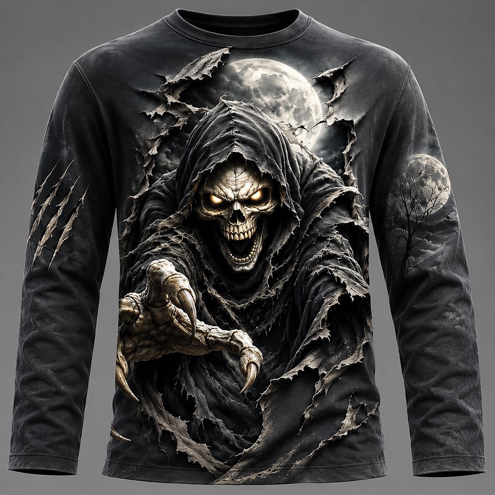 ハロウィン男性 3D グラフィックプリント長袖 Tシャツゴシ - Men'S Fashion Trends 2025 のレビューと価格