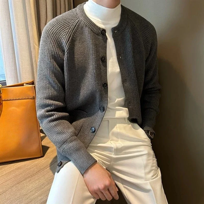 GELITAYIN厚いニットカーディガン男無地コートポケット - Men'S Fashion Reviews のレビューと価格