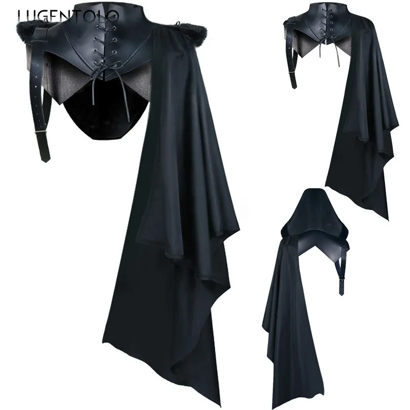 男性中世フード付きポンチョショールハロウィンレトロカジュアル - Mens Fashion Poncho のレビューと価格