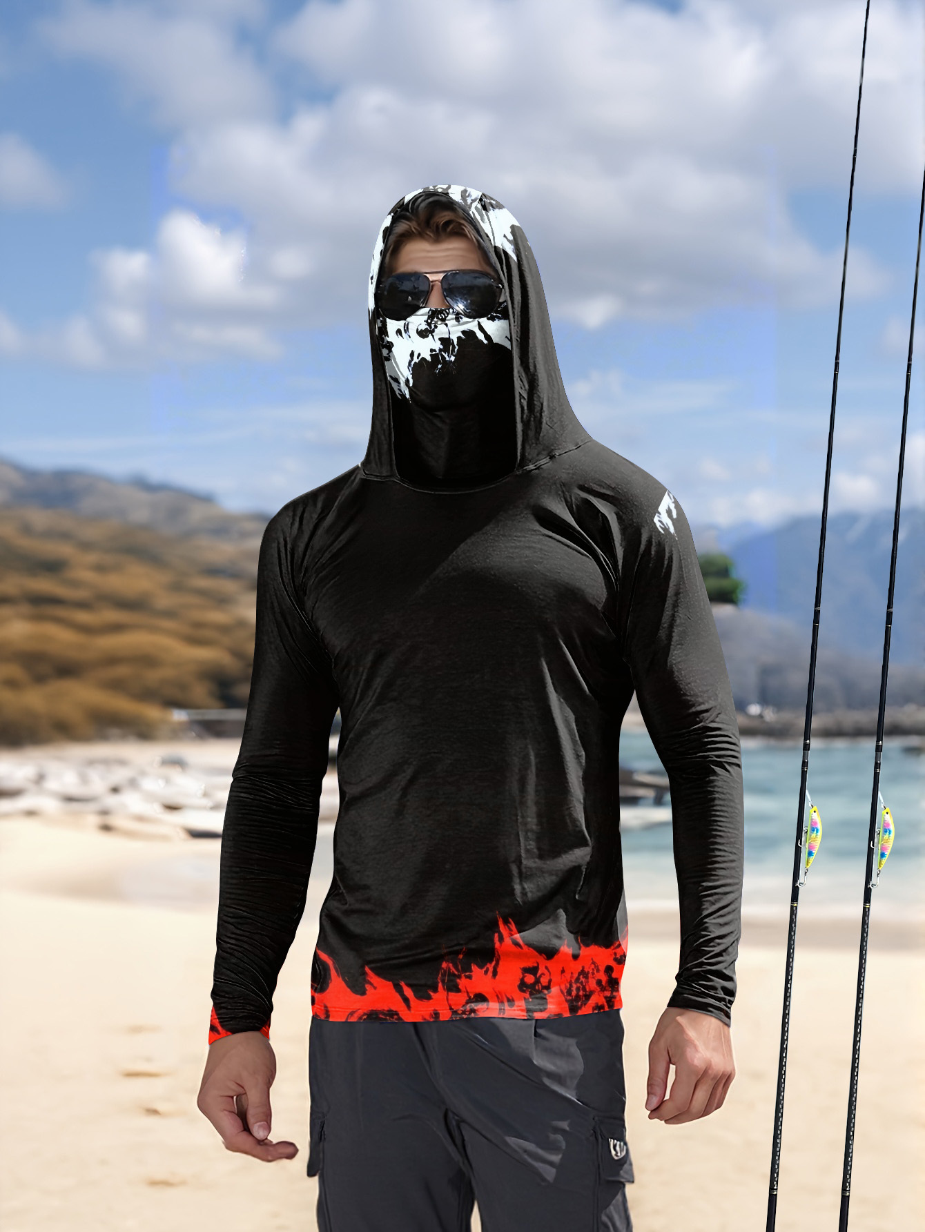 男性フード付き釣りシャツ長袖釣り服釣り t シャツ uv 保 - Men'S Fashion Trends 2025 のレビューと価格