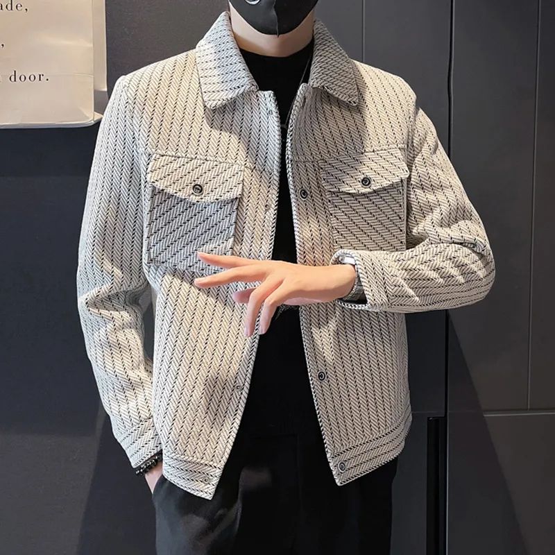 メンズウール＆ブレンドコート ストライプ柄 ホワイト 冬物セ - Men'S Fashion Reviews のレビューと価格