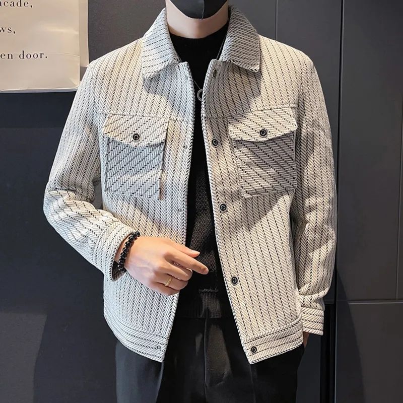 メンズウール＆ブレンドコート ストライプ柄 ホワイト 冬物セ - Men'S Fashion Reviews のレビューと価格