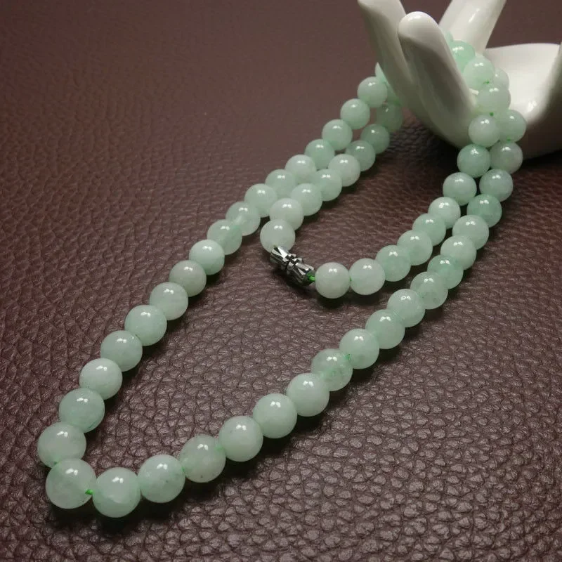 8～10mmの緑色のエメラルドビーズを使用したネックレス。翡 - Men'S Fashion Necklaces のレビューと価格