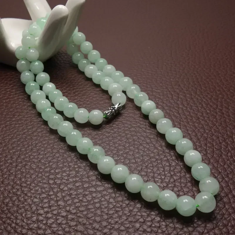 8～10mmの緑色のエメラルドビーズを使用したネックレス。翡 - Men'S Fashion Necklaces のレビューと価格