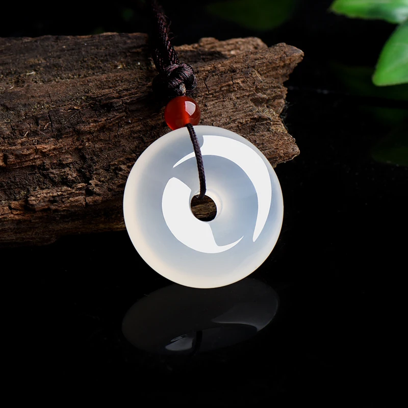 色とりどりの天然翡翠ネックレス,ドーナツペンダント,瑪瑙,フ - Men'S Fashion Necklaces のレビューと価格
