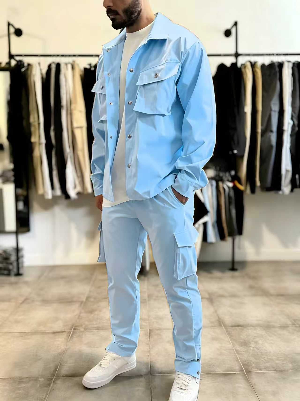 メンズファッションソリッドカラーワークウェア春秋新作長袖ジャ - Mens Fashion Workwear のレビューと価格