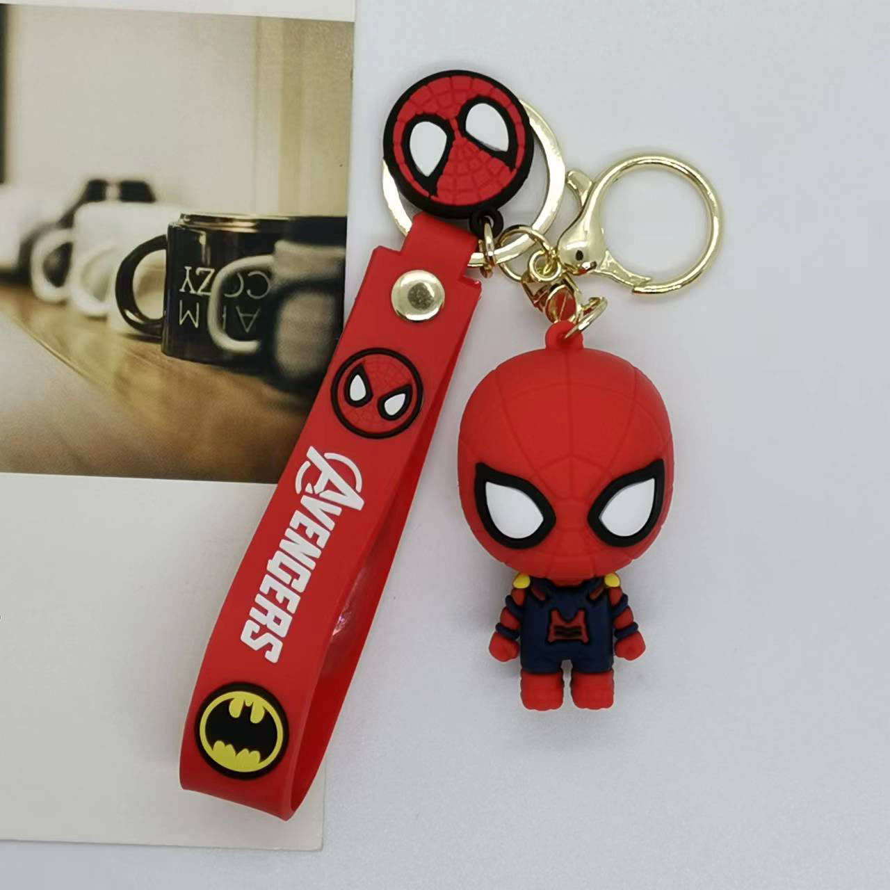 クリエイティブな漫画スパイダーマン人形キーホルダーペンダント - Men Fashion Key のレビューと価格