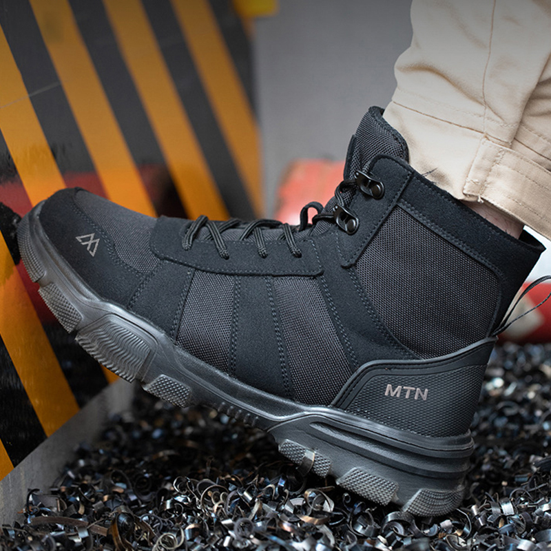 メンズ耐衝撃・耐穿刺鉱山用ブーツ、スチールトゥ作業靴、壊れな - Mens Fashion Trainers のレビューと価格