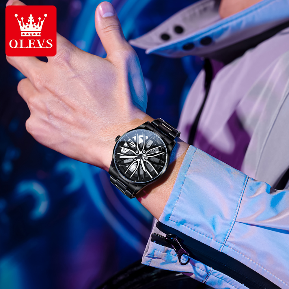 OLEVS メンズ腕時計 クリエイティブ3D回転車輪デザイン - Men'S Fashion Hub のレビューと価格
