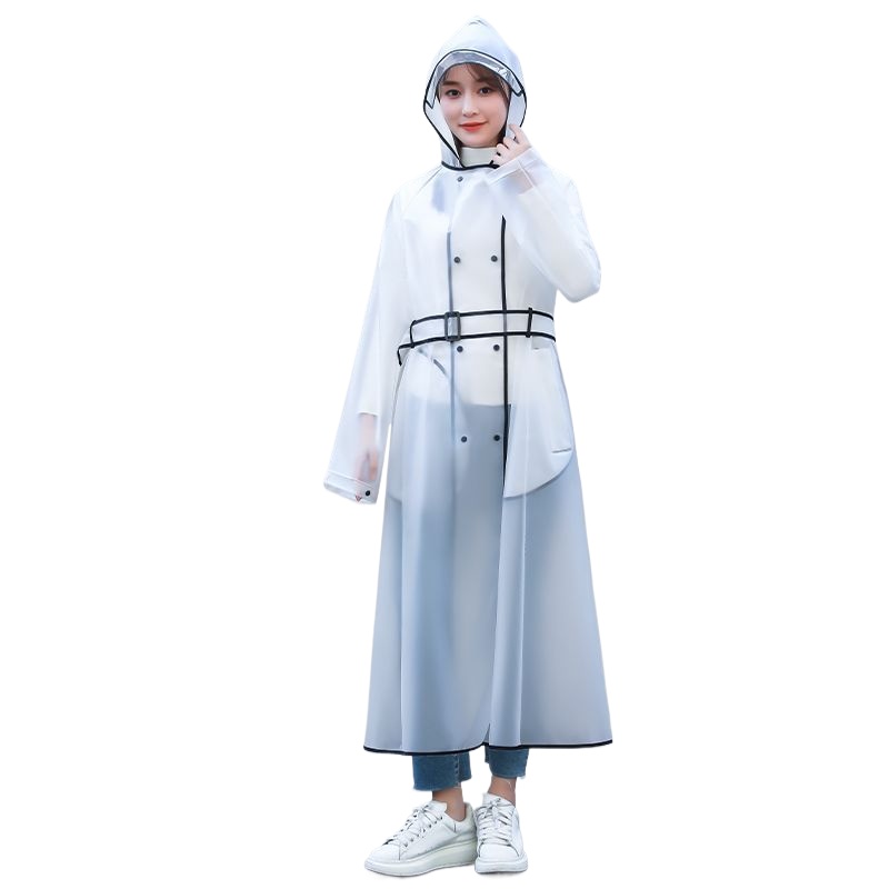 ファッショナブルな一人用透明レインコート、ロング丈フード付き - Mens Fashion Poncho のレビューと価格