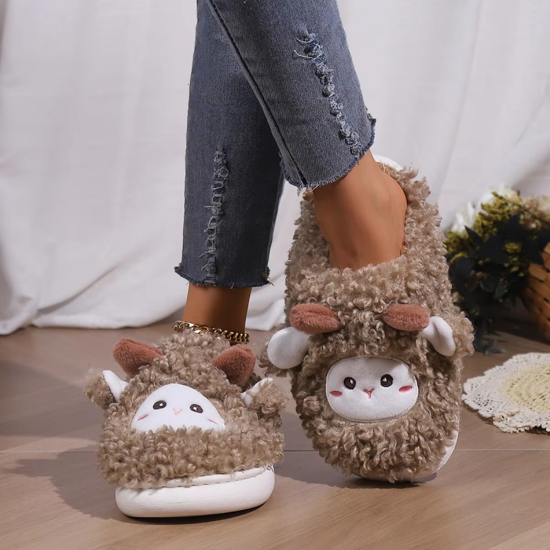 冬素敵な小さな羊のスリッパ女性男性用かわいい子羊ぬいぐるみホ - Men'S Fashion Shoes のレビューと価格