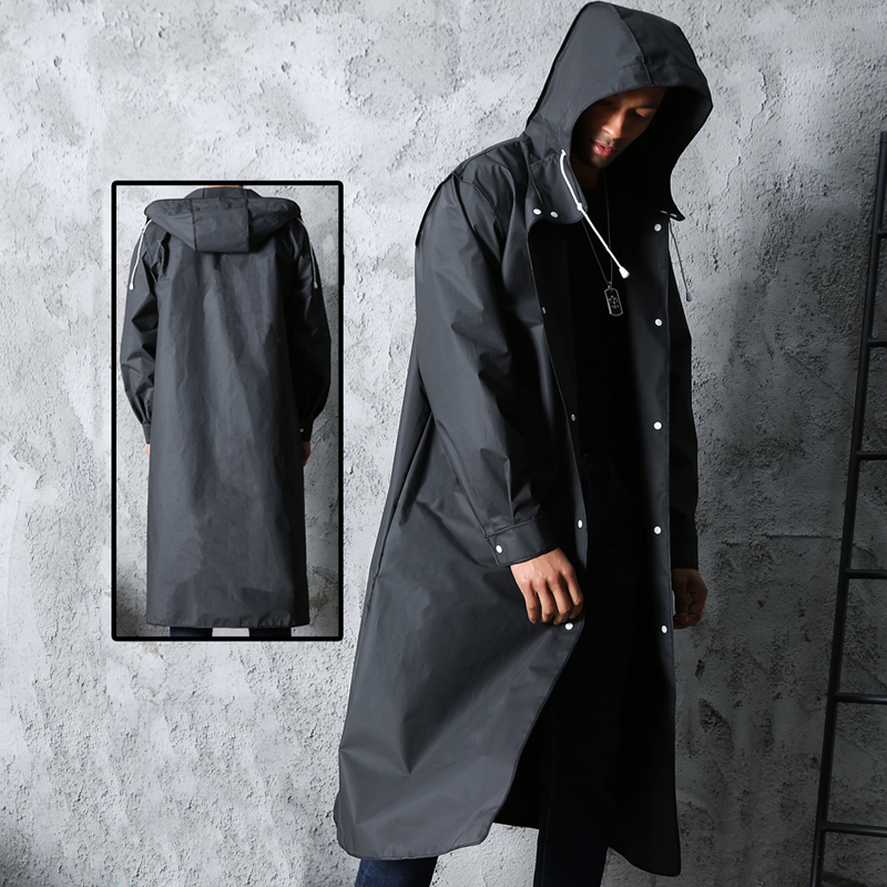 黒のファッション大人の防水ロングレインコート女性男性レインコ - Mens Fashion Poncho のレビューと価格