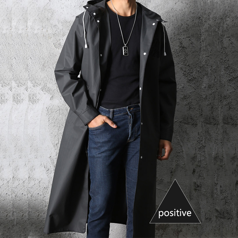 黒のファッション大人の防水ロングレインコート女性男性レインコ - Mens Fashion Poncho のレビューと価格