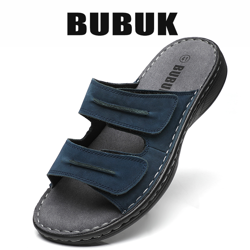 Bubuk メンズ本革スポーツスリッパ、オープントゥアウトド - Mens Fashion Workwear のレビューと価格