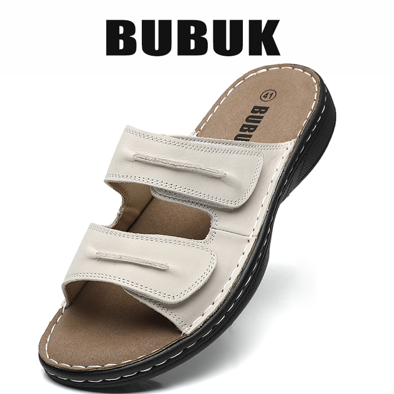Bubuk メンズ本革スポーツスリッパ、オープントゥアウトド - Mens Fashion Workwear のレビューと価格