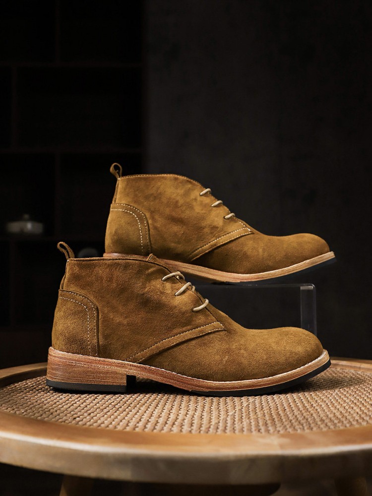 ファッション多用途男性レースアップカラーブロック牛スエードラ - Mens Fashion Workwear のレビューと価格