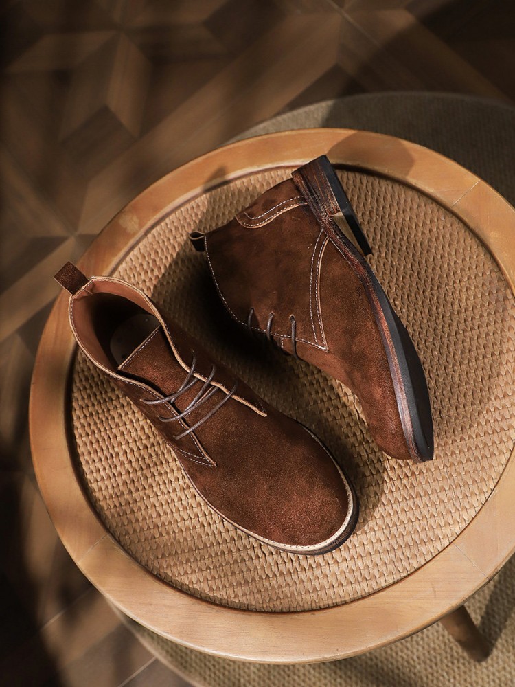 ファッション多用途男性レースアップカラーブロック牛スエードラ - Mens Fashion Workwear のレビューと価格